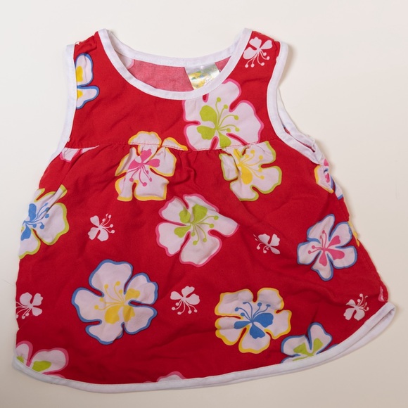 12 Months Light Weight Red Floral Baby Dress - Picture 1 of 2